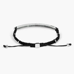 Pulsera Windsor con 139 esmeraldas en macramé y plata de ley, talla S