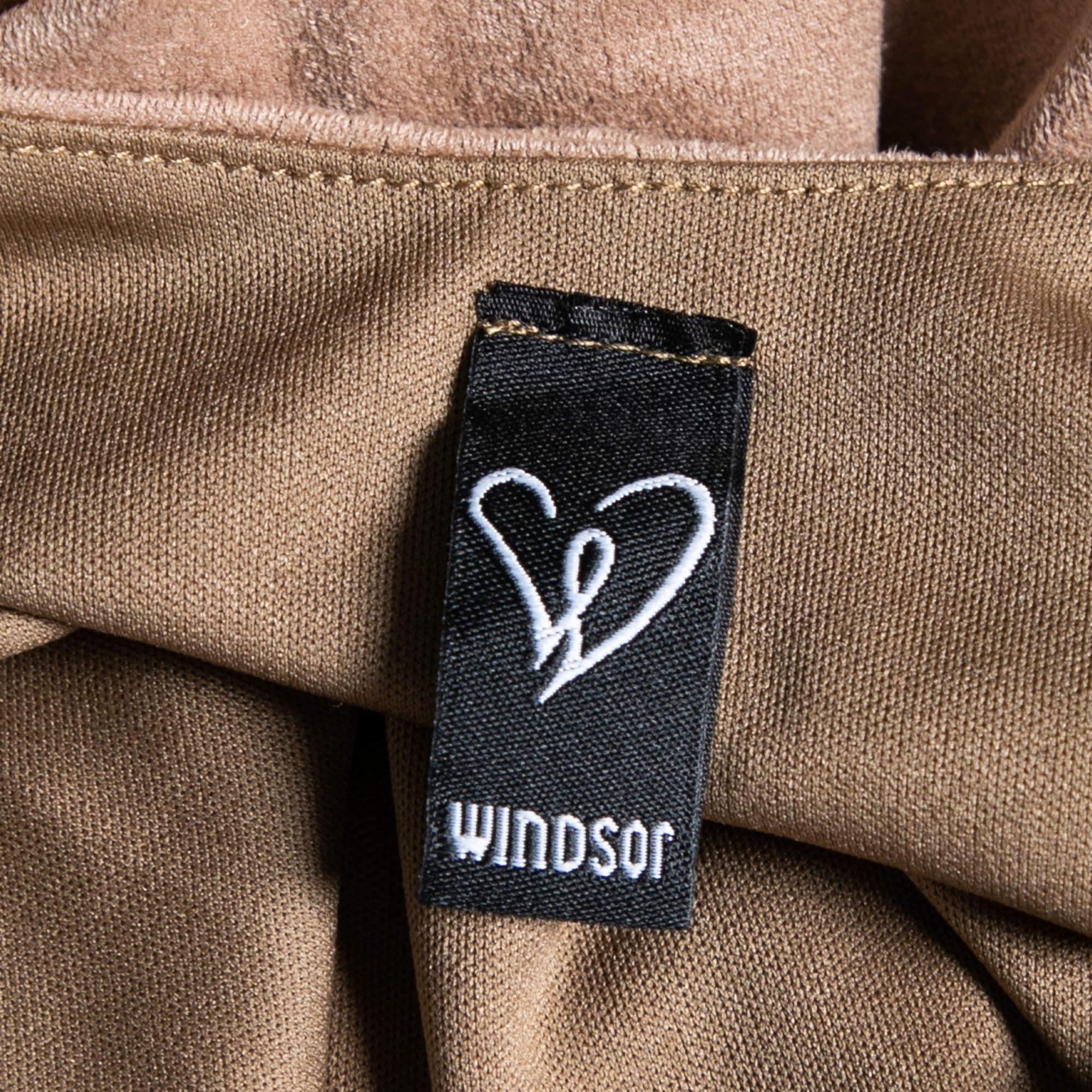 Windsor Brown - Vestito Bodycon senza maniche in finta pelle scamosciata S In condizioni buone in vendita a Dubai, Al Qouz 2