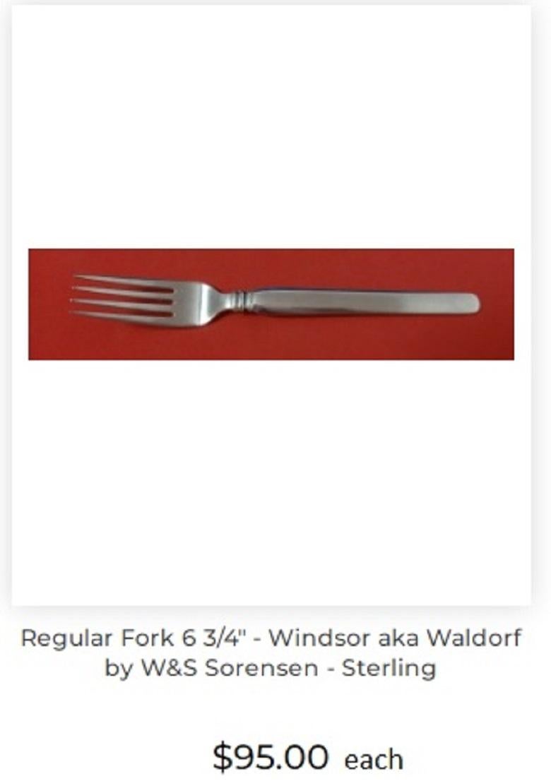 Windsor by Sorensen Sterling Silver Danish Flatware 43 Pieces 2