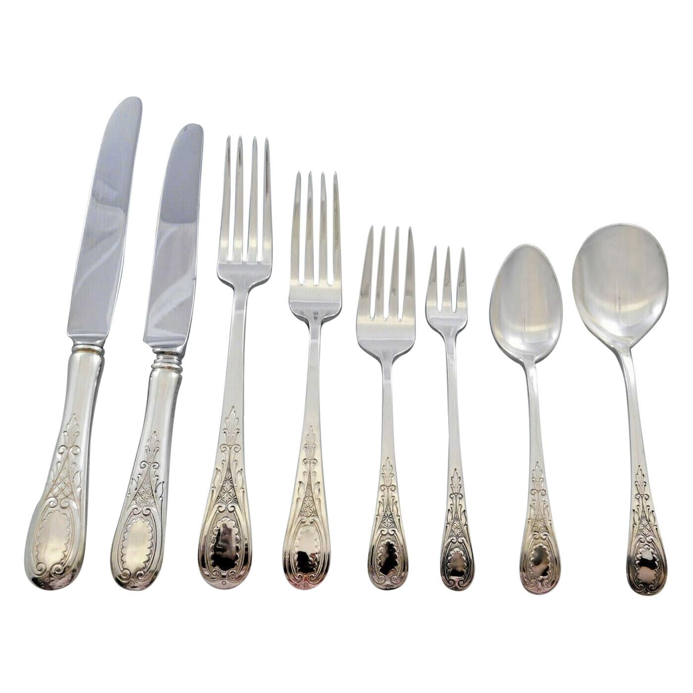 Windsor Castle by Tuttle Sterling Silver Flatware Set 8 Service 70 pcs Dinner