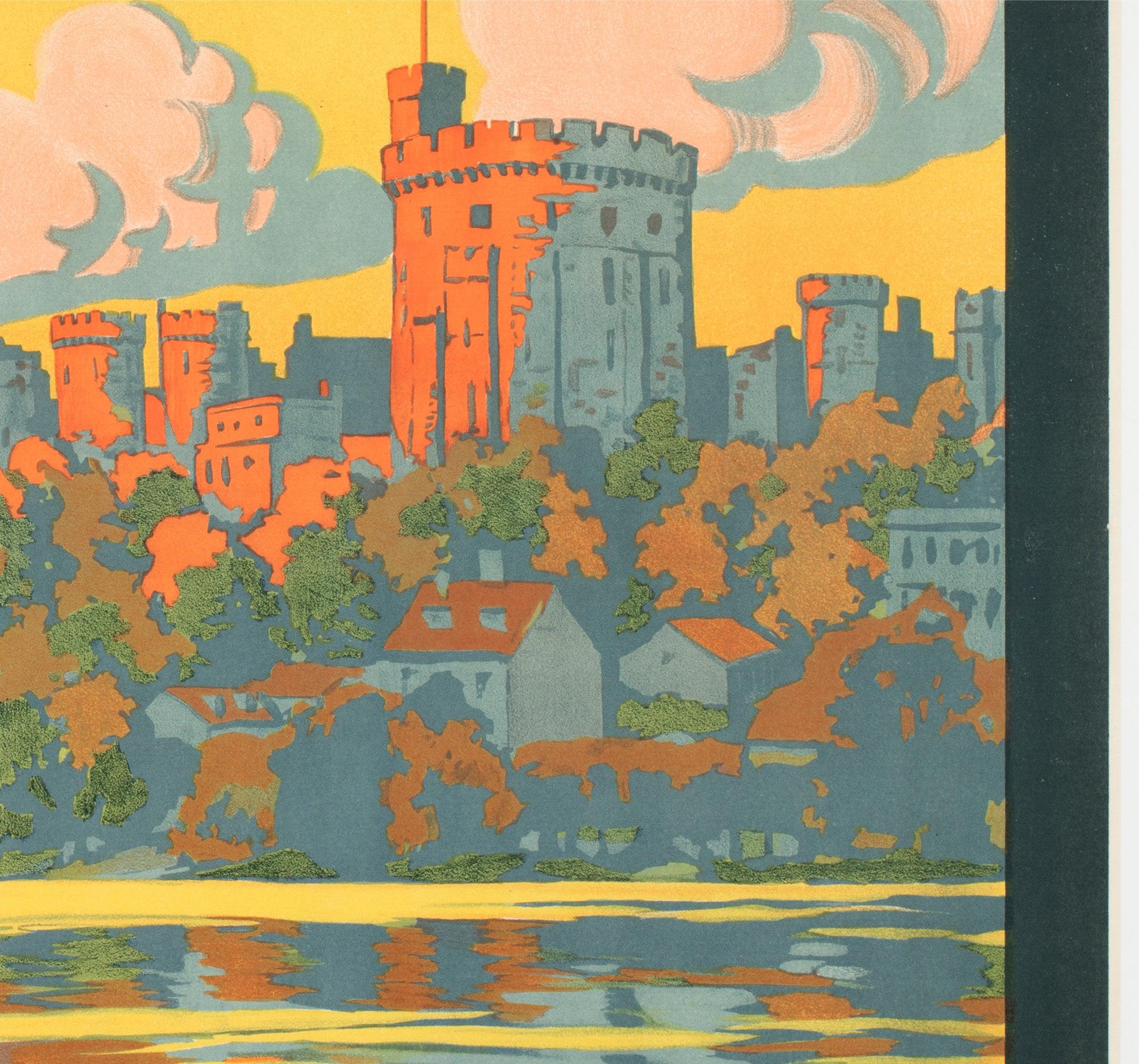Lin Château de Windsor c1913 Affiche publicitaire pour les chemins de fer français, Constant Duval en vente