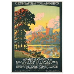 Château de Windsor c1913 Affiche publicitaire pour les chemins de fer français, Constant Duval