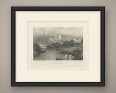 Windsor Castle on the Thames, Antique Engraving after Birket Foster, circa 1876
