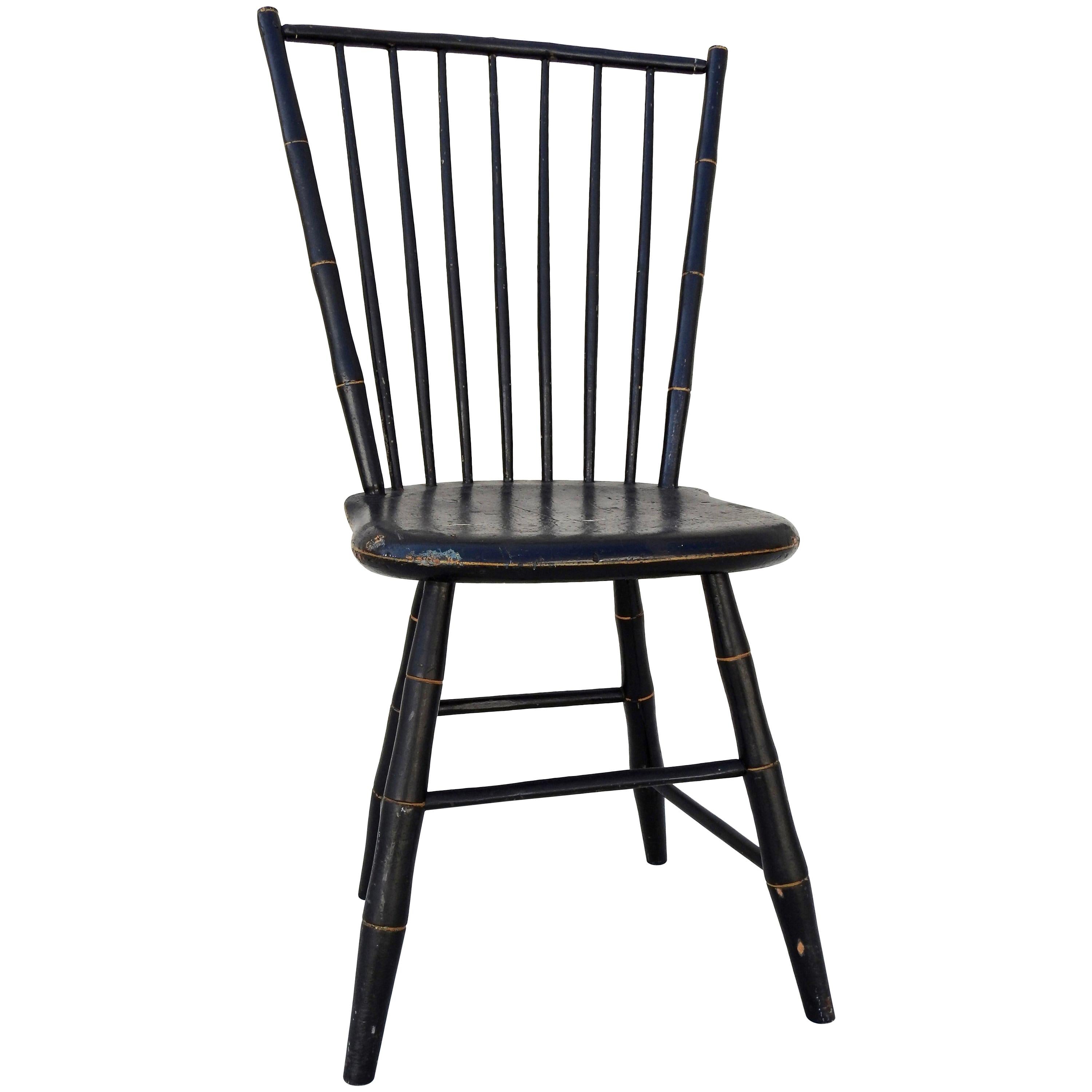 Windsor Chair Black and Gold Painted by William Wilt