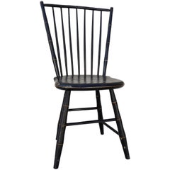 Antique Windsor Chair Black and Gold Painted by William Wilt
