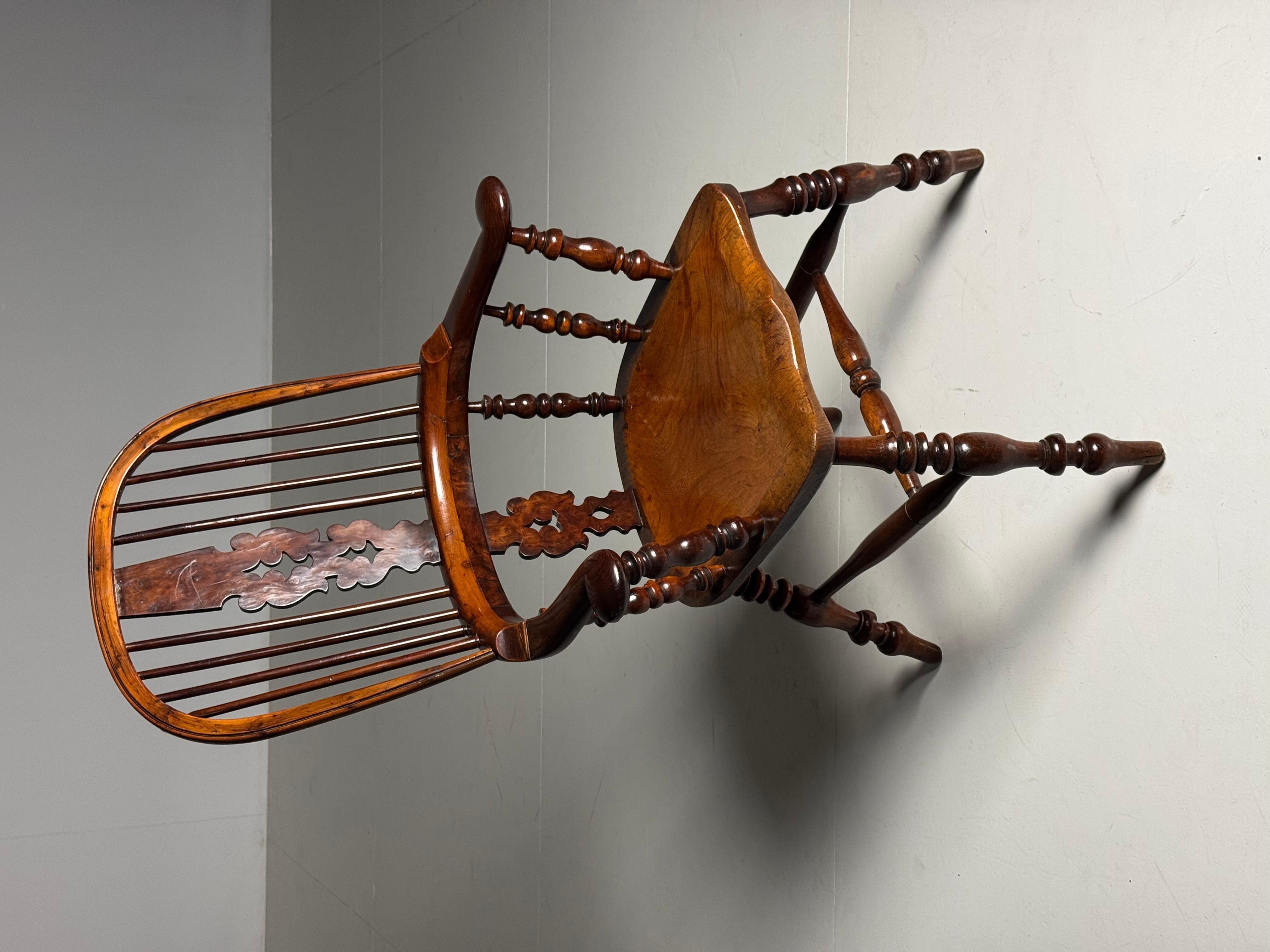 Perhaps the most beautiful windsor chair we have owned to date. The color and patina of this one is simply perfect.

Originated in England, circa 1800.
Condition is very good. Solid and sturdy.