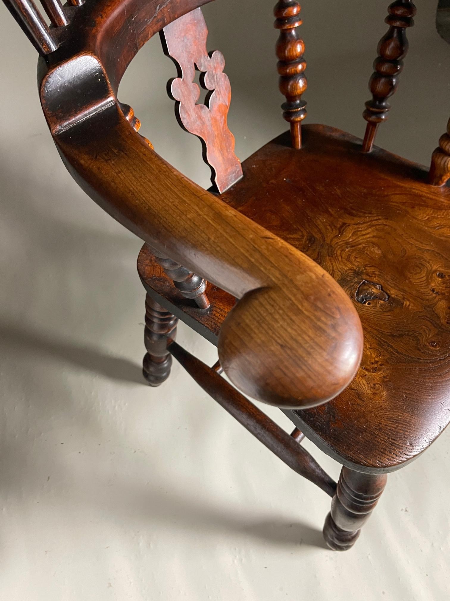 Wood Windsor Chair English Circa 1840 For Sale