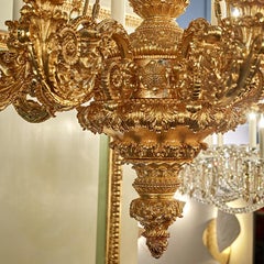 18th Century Style 10 arms Windsor Chandelier in gold 24k