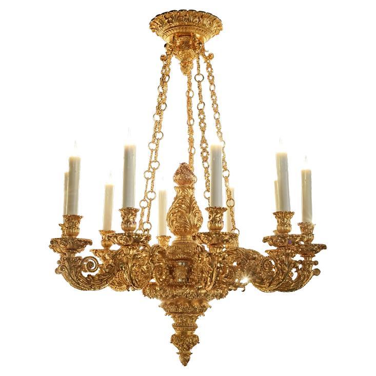 Windsor Chandelier 10 arms in gold 24k