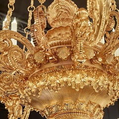 18th Century Style 42 arms Windsor Chandelier in gold 24k
