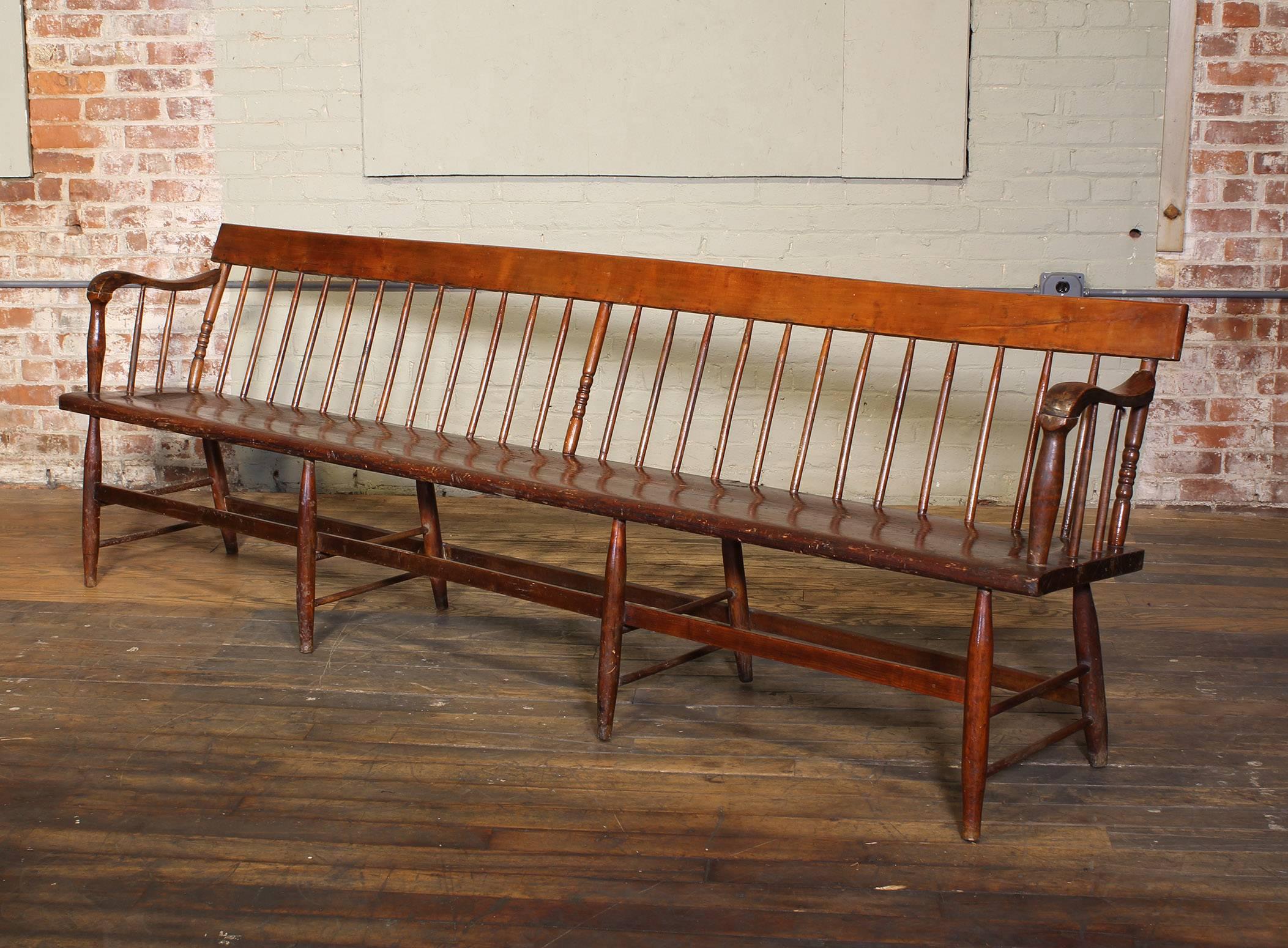 wooden deacons bench