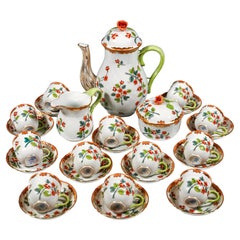 Juego de café Windsor Flowers 'Livia' para 12 personas, Herend Hungría, Siglo XX