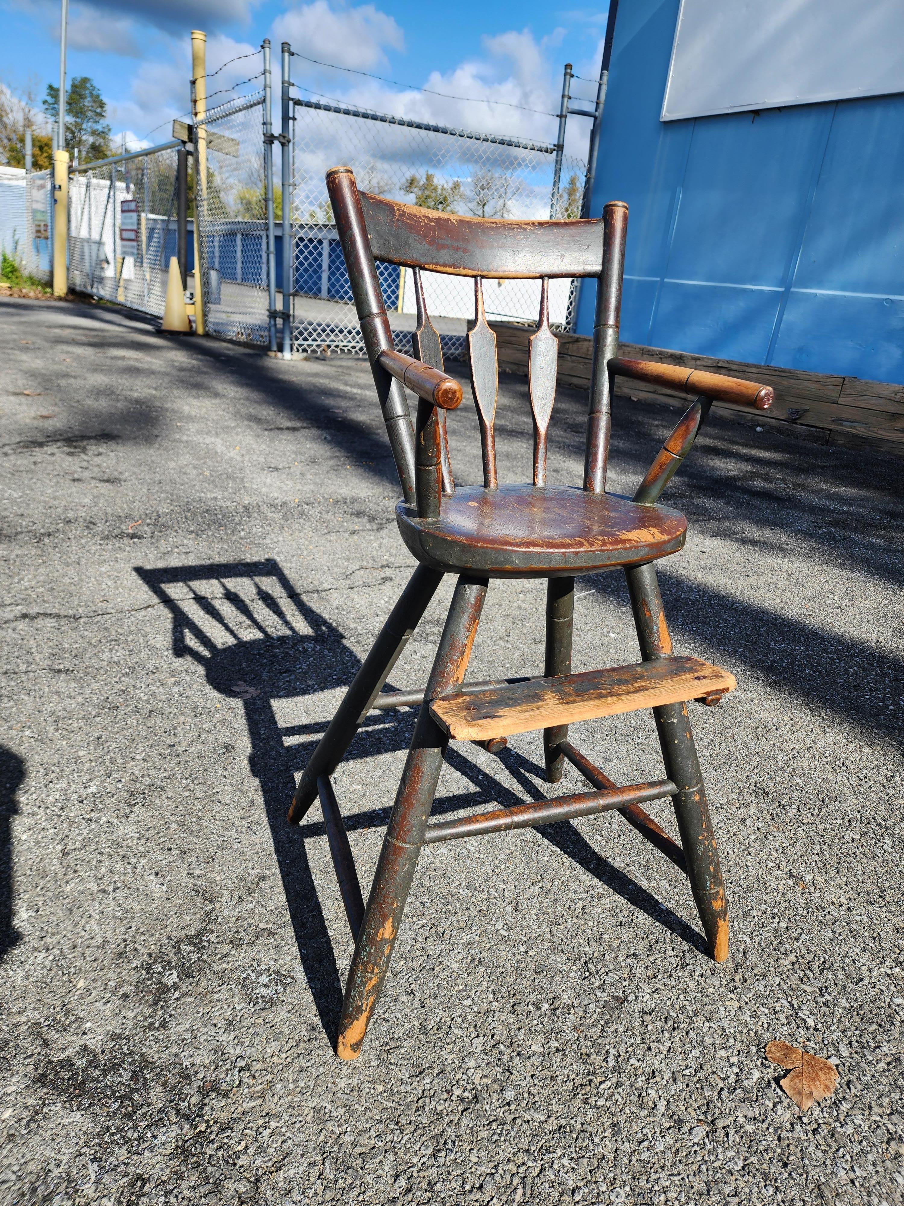 Federal Windsor Highchair In Original Paint Circa 1820 For Sale