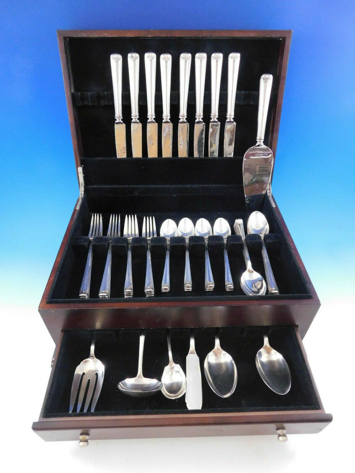 Scarce Windsor Manor by Watson, circa 1940, sterling silver flatware set - 55 pieces. This set includes:

8 knives, 9 1/4