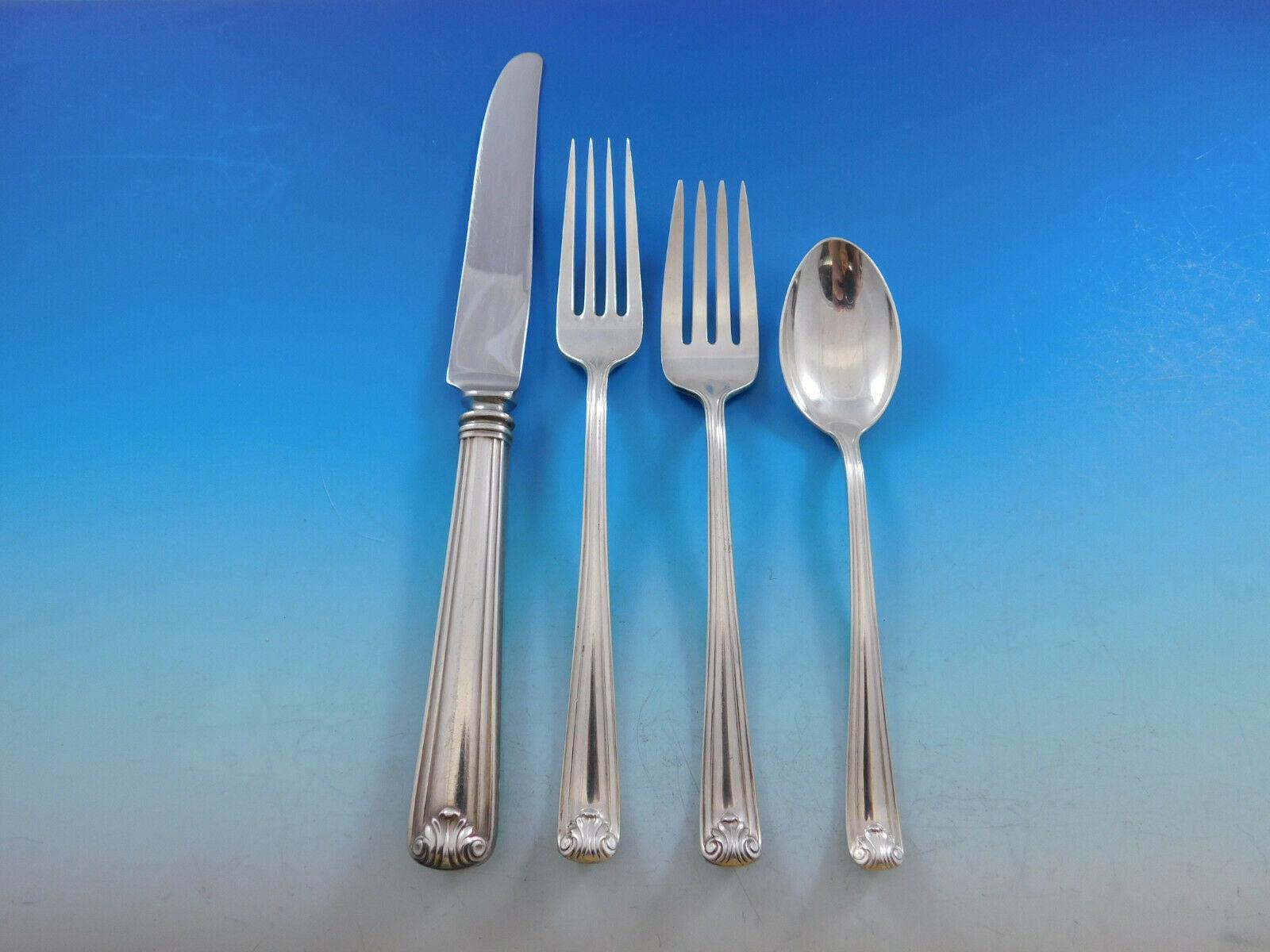 Windsor Manor by Watson Sterling Silver Flatware Set 8 Service 55 Pieces Scarce In Excellent Condition For Sale In Big Bend, WI