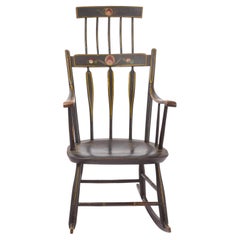 Fauteuil à bascule Windsor décoré d'un peigne