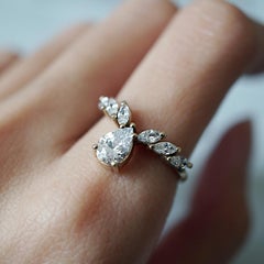 7x5MM Pear Diamond Engagement Ring