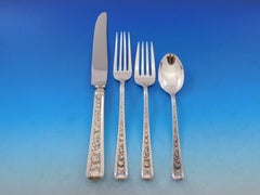 Windsor Rose by Watson Sterling Silver Flatware for 8 Set Service 46 Pieces