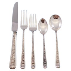Windsor Rose by Watson Sterling Silver Flatware for 8 Set Service 46 Pieces