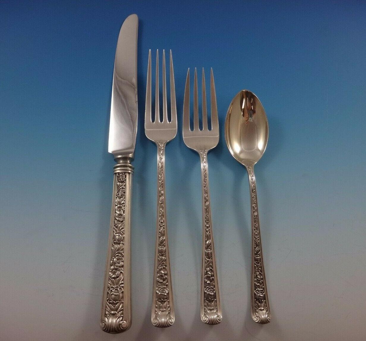 Juego de Cubiertos Windsor Rose by Watson Sterling Silver Para 8 Servicio 51 Piezas en venta 2