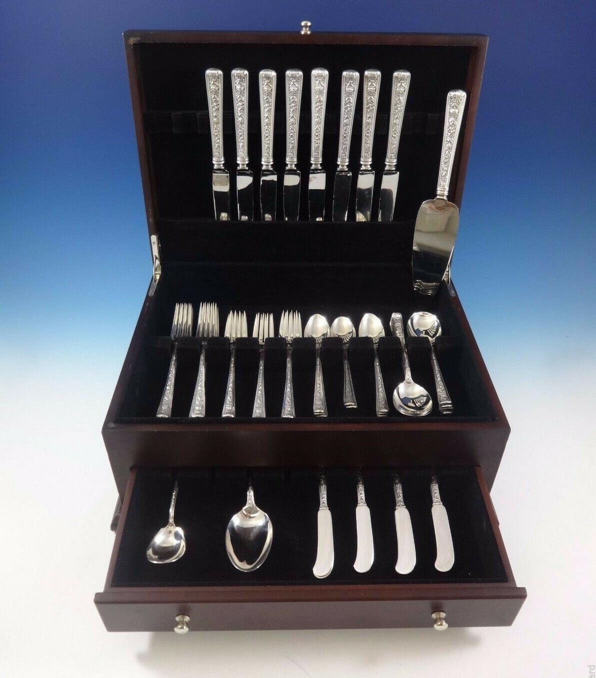 Juego de Cubiertos Windsor Rose by Watson Sterling Silver Para 8 Servicio 51 Piezas en venta 3