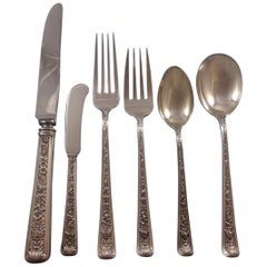 Windsor Rose by Watson Sterling Silver Flatware Set for Eight Service, 51 Pieces