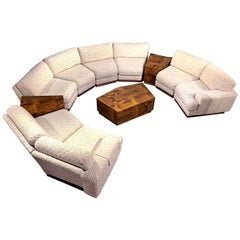 Windsor Sectional Sofa Couch and End Tables Set, Milo Baughman Style 11-Piece