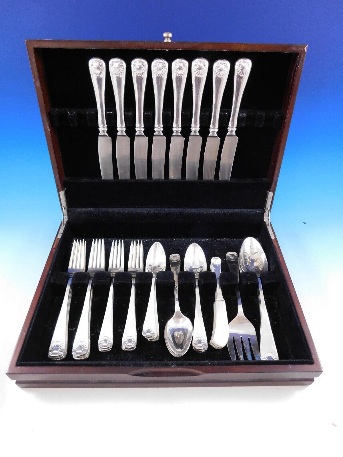 Old Newbury Crafters silver is genuinely handmade and wonderfully heavy, the machine cannot match the quality, durability, look and feel of handmade silver. The subtle hammered finish shows silver at its finest.

Hand wrought Dinner Size 
