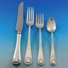 Windsor Shell by Old Newbury Crafters Juego de cubiertos de plata de ley 80 piezas Cena