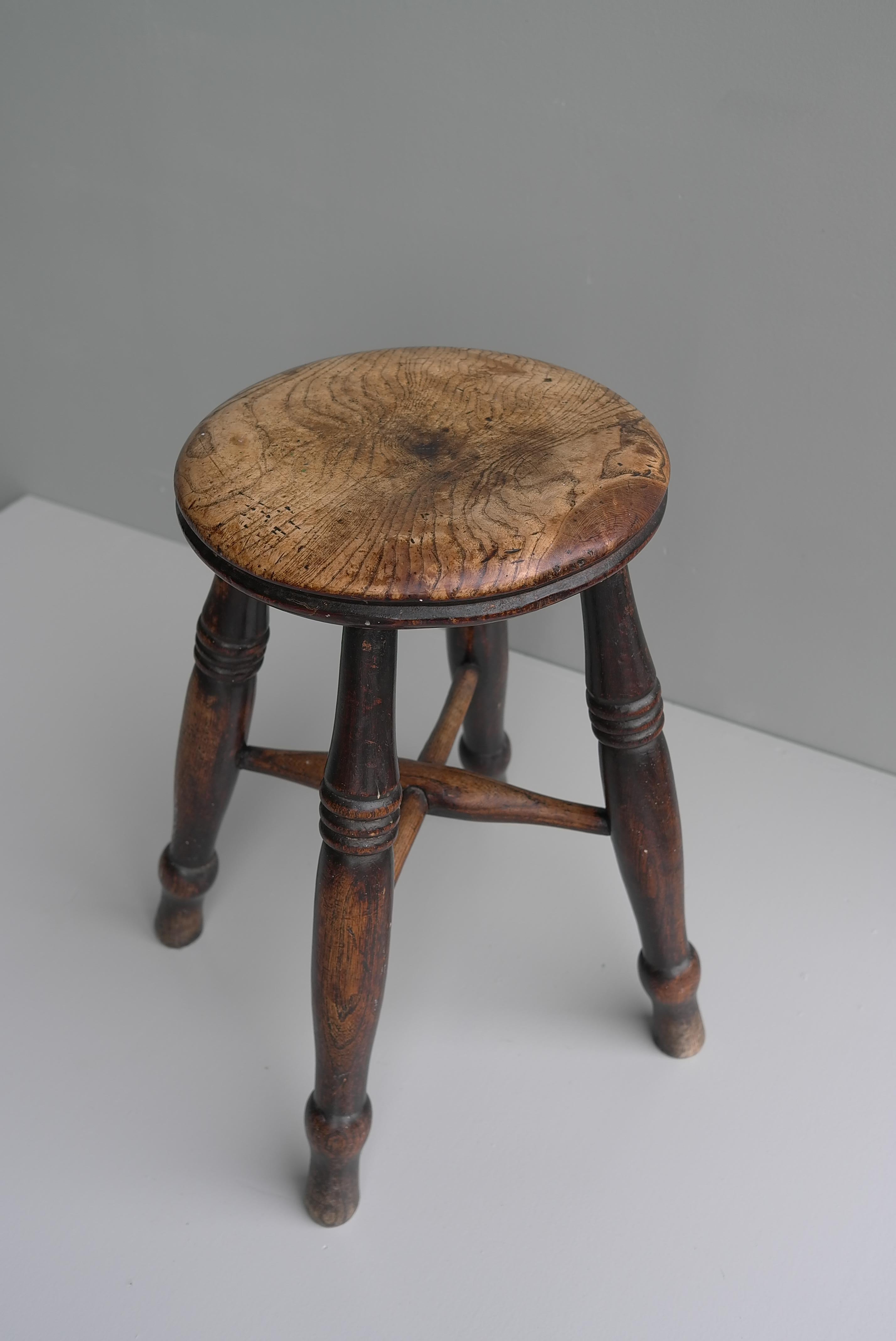 dark wooden stool
