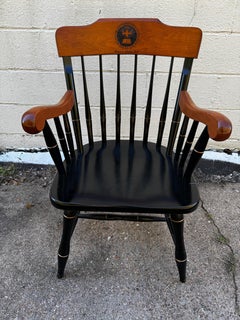 Windsor Style Black Lacquer Sigillum University Armchair