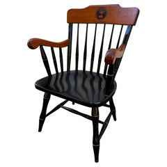 Windsor Style Black Lacquer Sigillum University Armchair