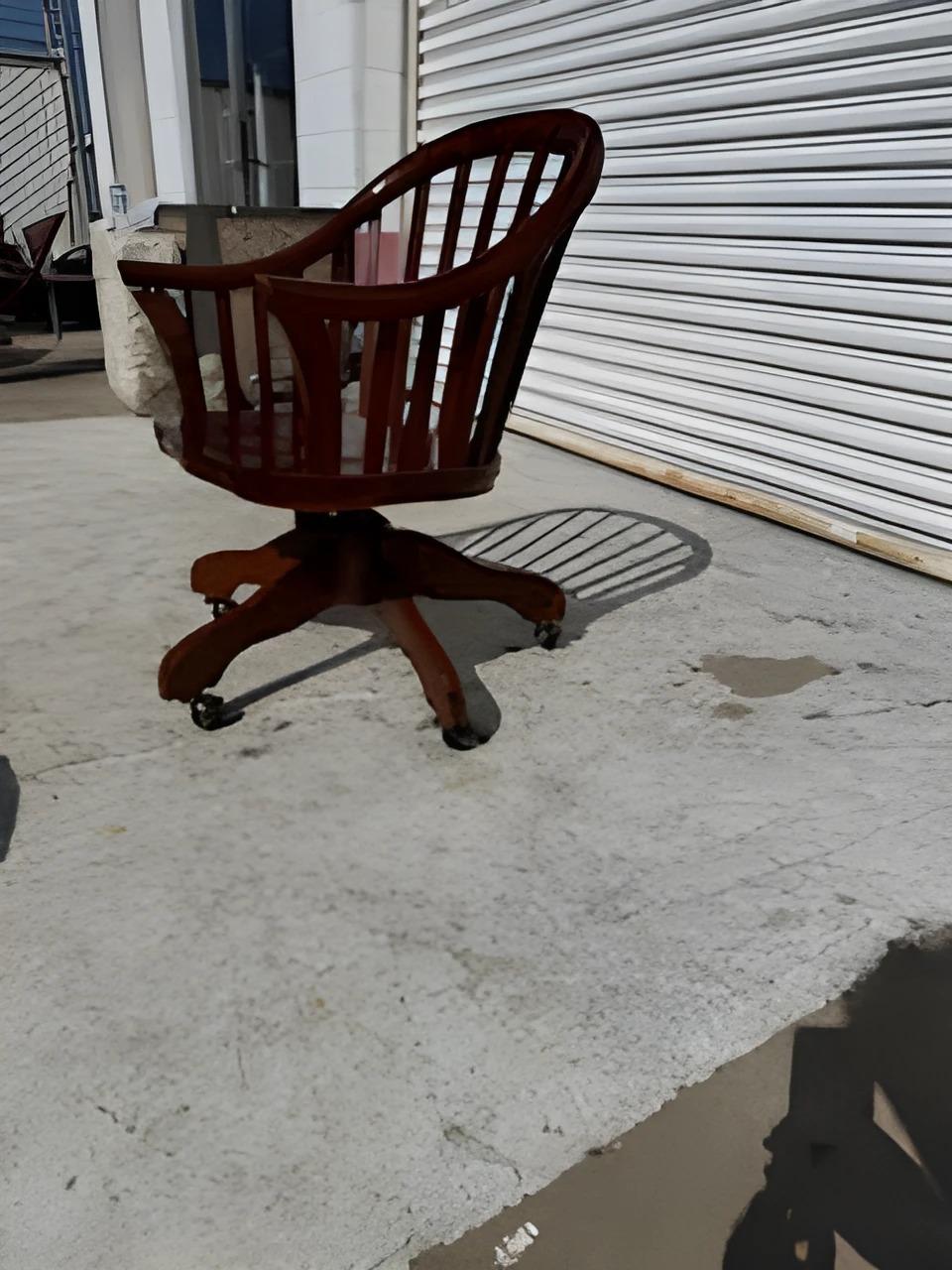 20th Century Windsor style swivel adjustable height office chair For Sale