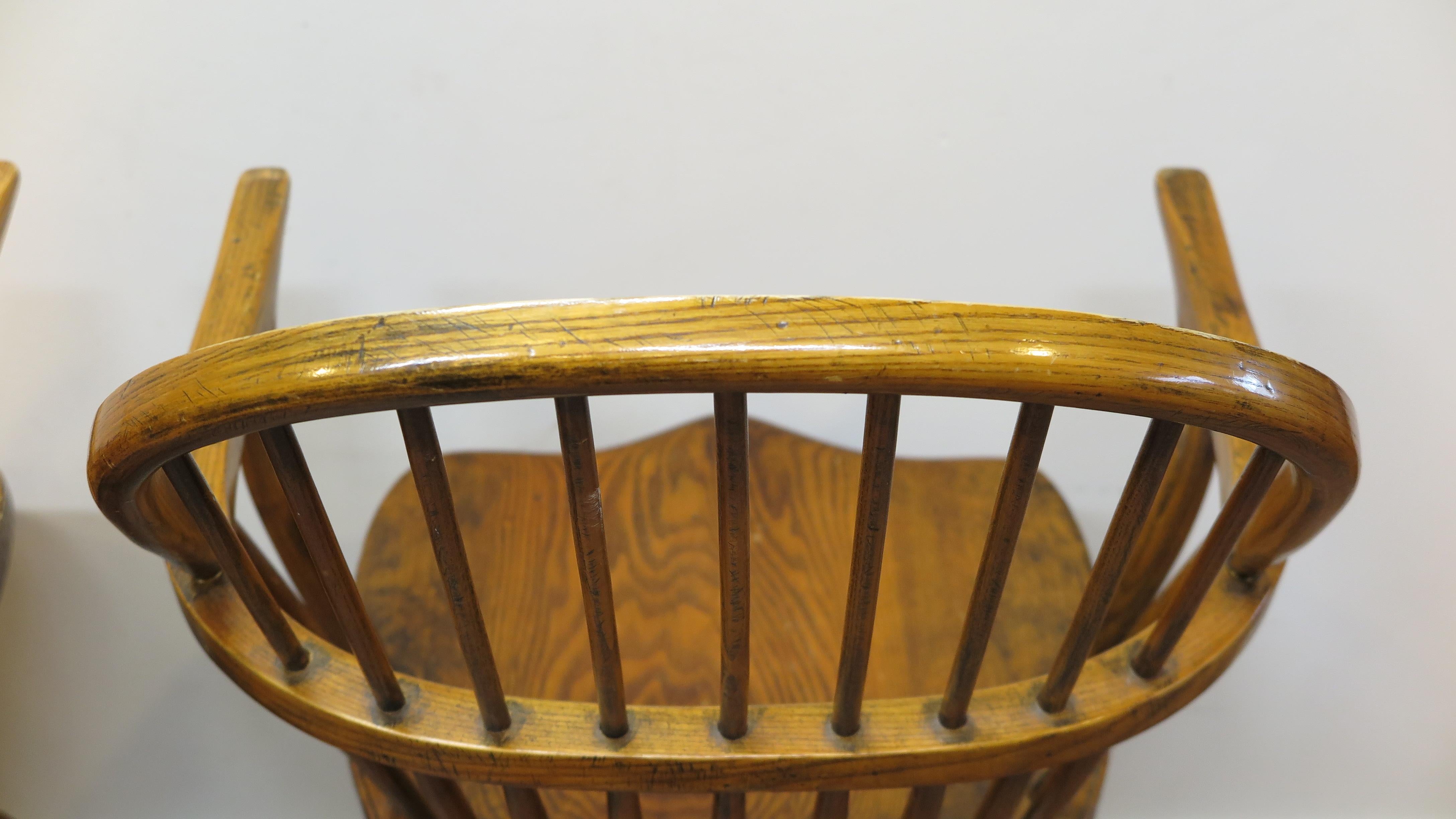 Oak Windsor Swivel Arm Stools Bar Counter
