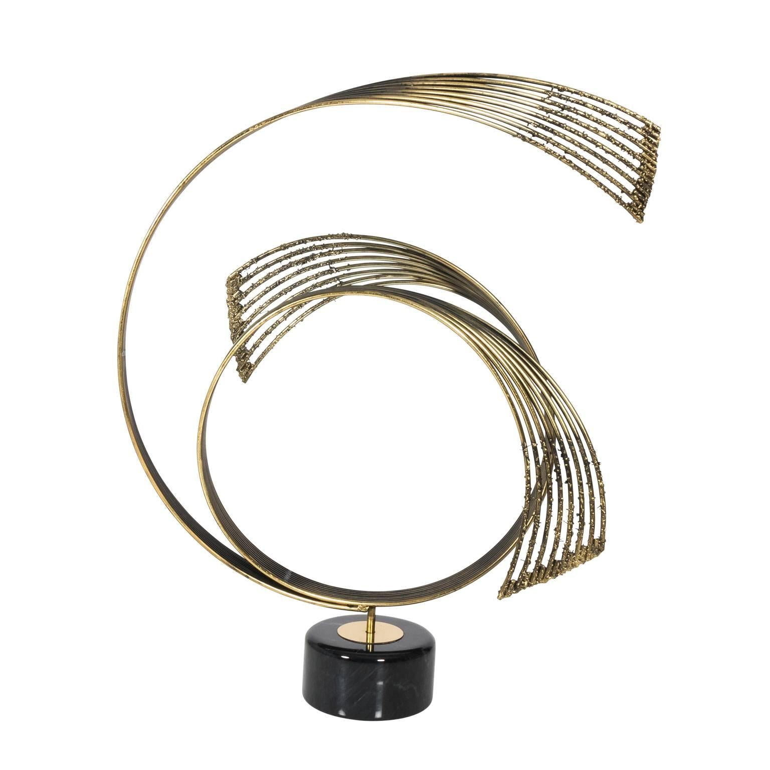 Windswept Brass Sculpture by Curtis Jere For Sale