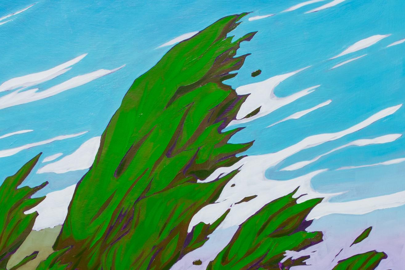 Windswept von James Mattison, 48x48, Öl auf Holz-Leinwand, 2023 (amerikanisch) im Angebot