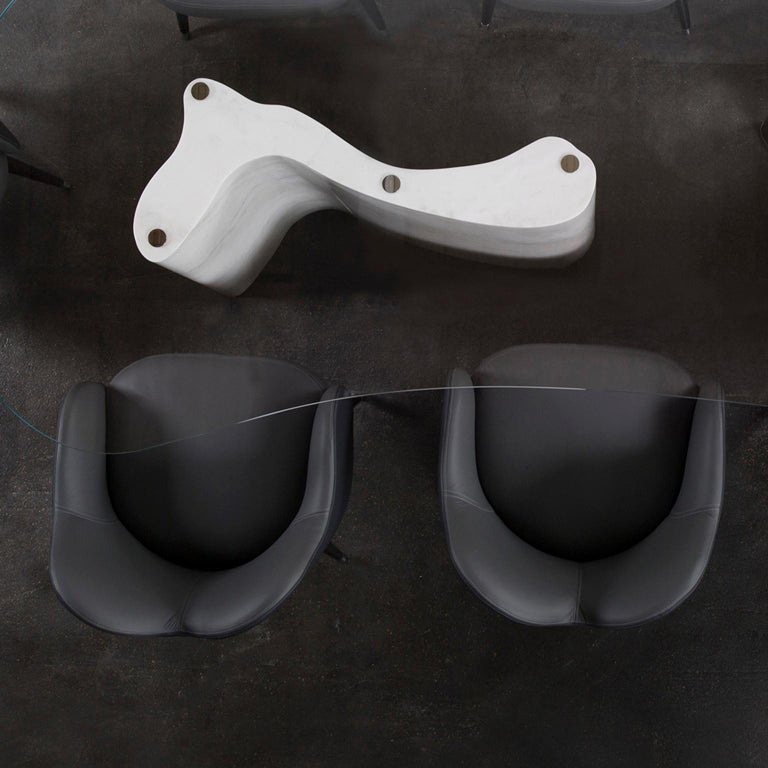 Modern Windy Dining Table, Calacatta Marble, Handmade in Portugal by ...