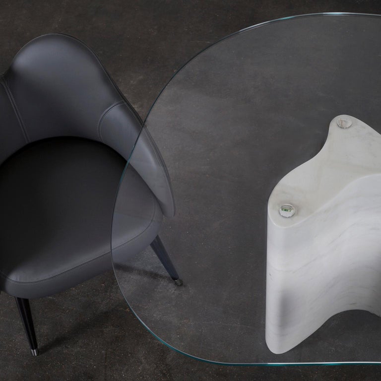 Modern Windy Dining Table, Calacatta Marble, Handmade in Portugal by ...