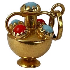 Wine Amphora 18K Yellow Gold Charm Pendant