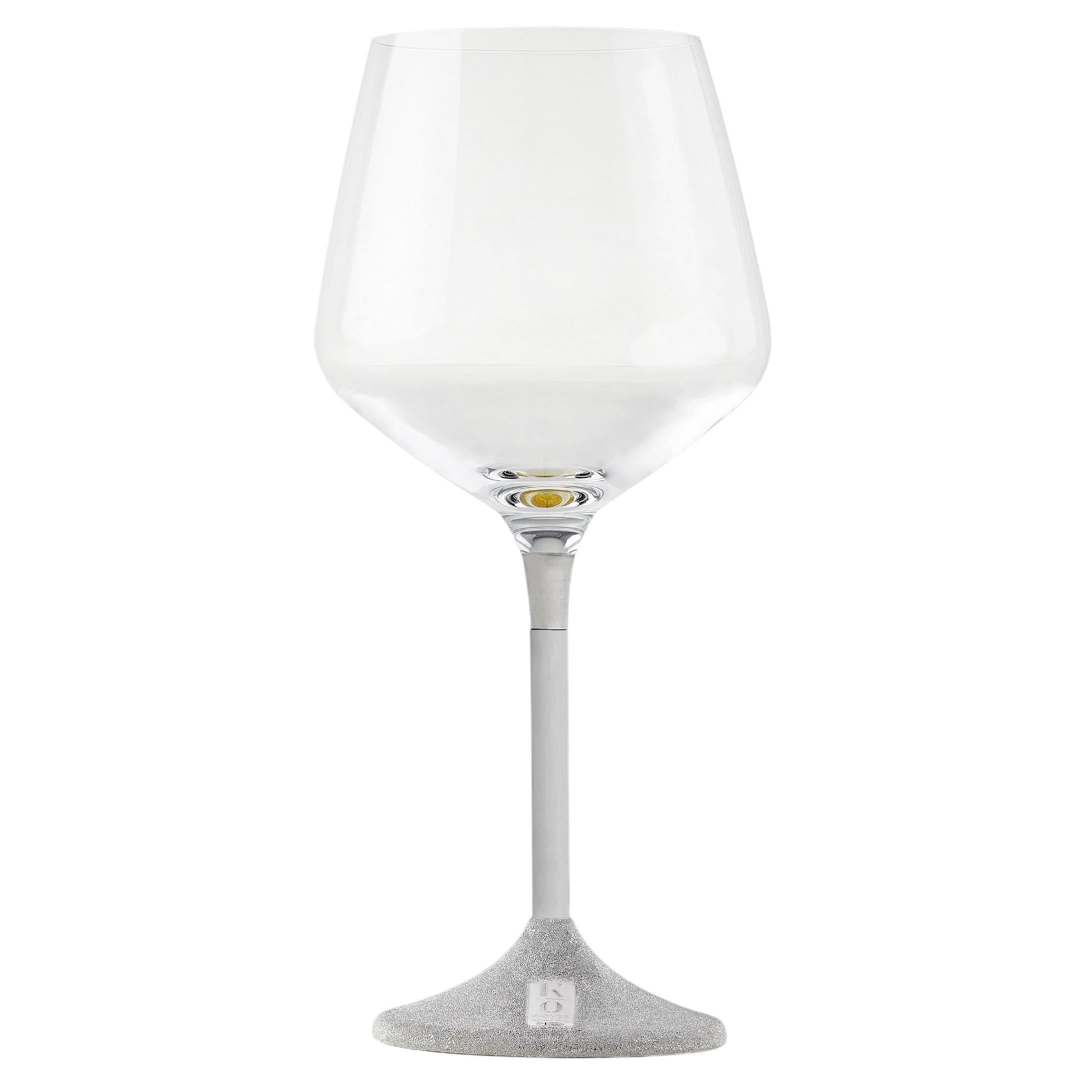 Wine and cocktail Luxury Glassware, Sterling Silver, 1 Piece, Hand Made in Italy