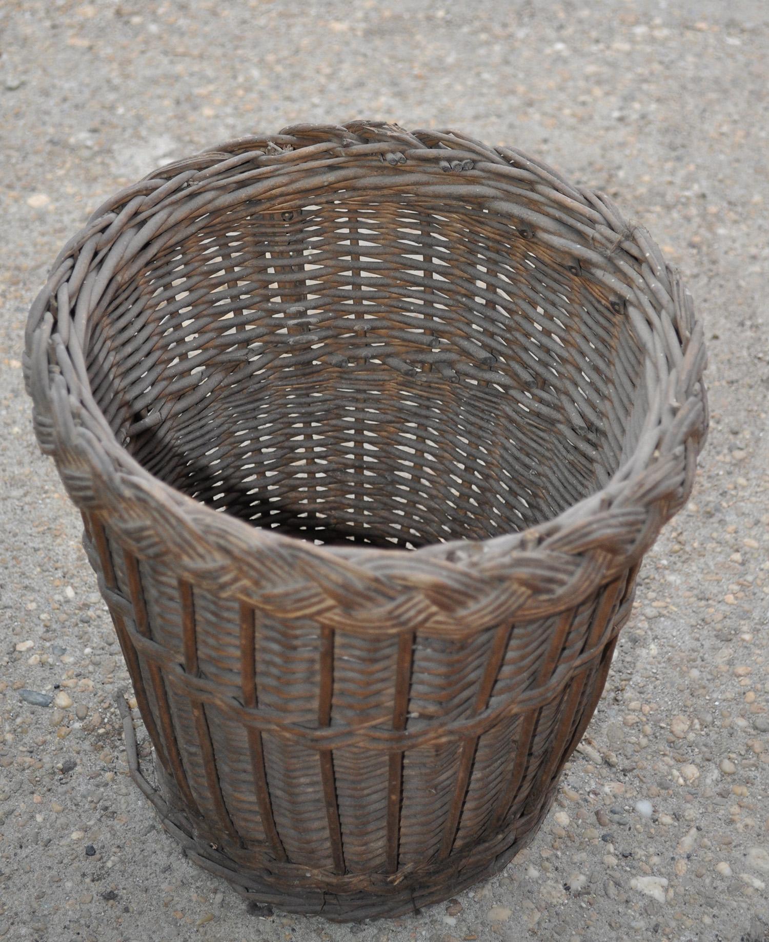 Early 20th Century Wine Bottle and Basket, circa 1920 For Sale
