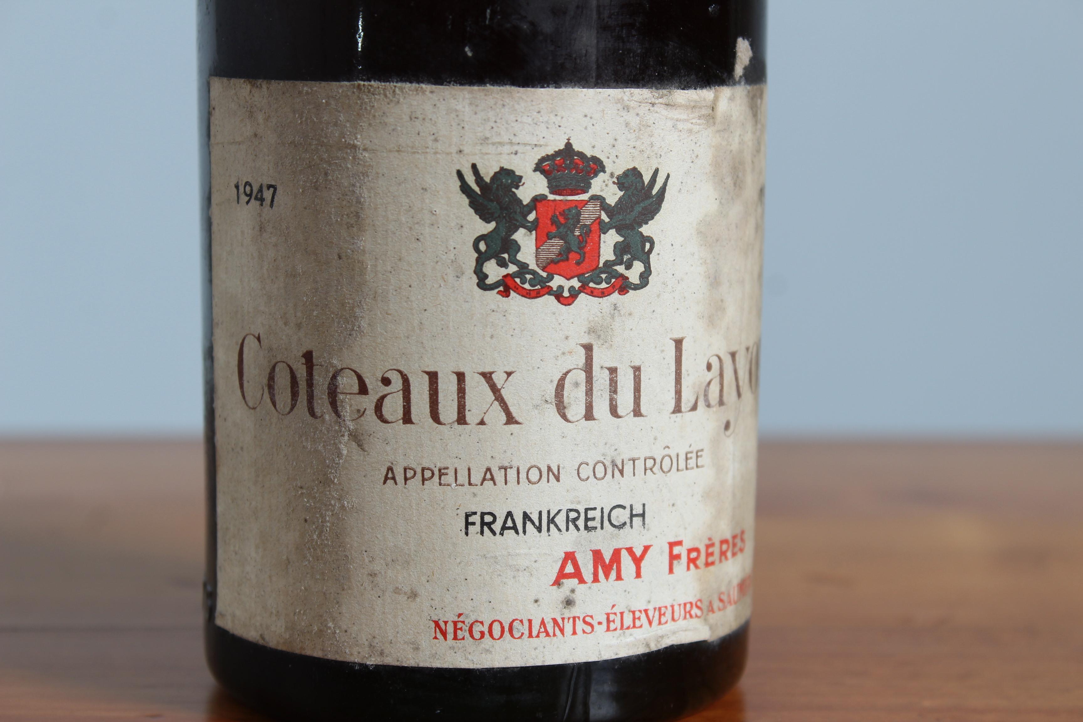 Wine Bottle, Coteaux Du Layon, 1947 For Sale 1