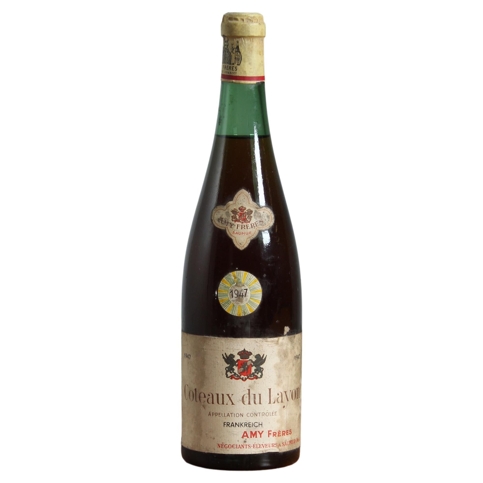 Wine Bottle, Coteaux Du Layon, 1947 For Sale
