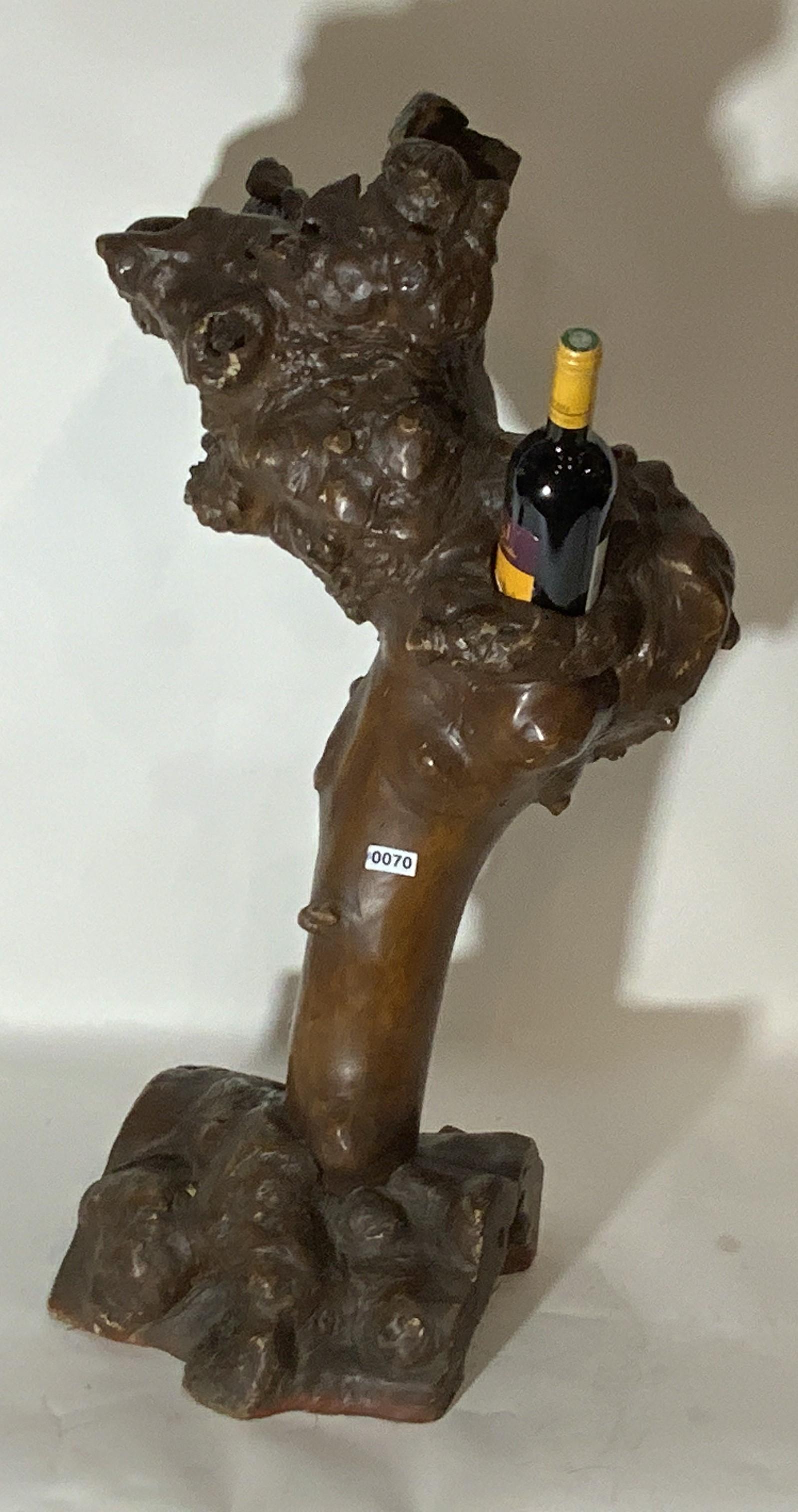 North American Wine Bottle Holder made from Tree Root For Sale