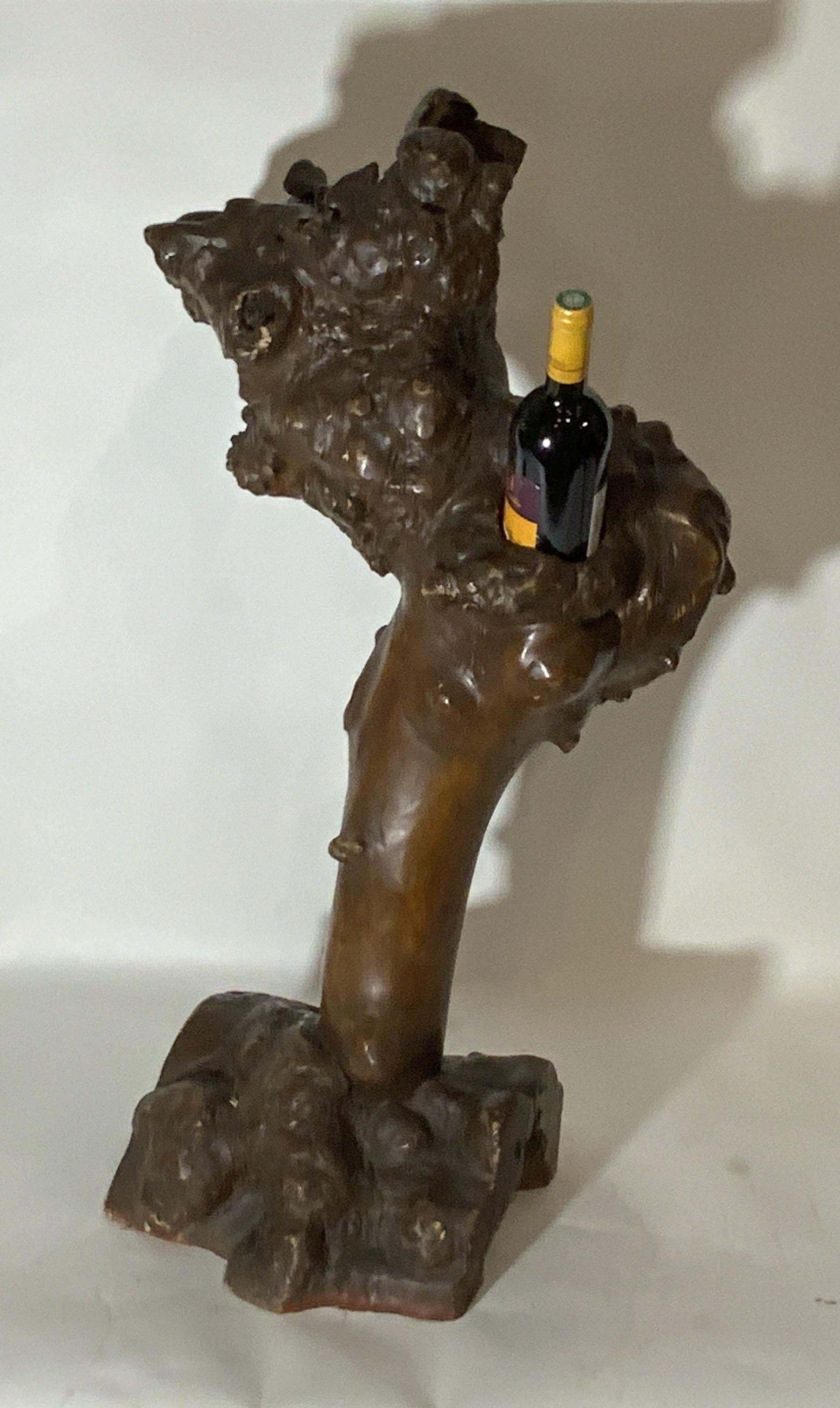 Wine Bottle Holder made from Tree Root In Good Condition For Sale In Norwell, MA