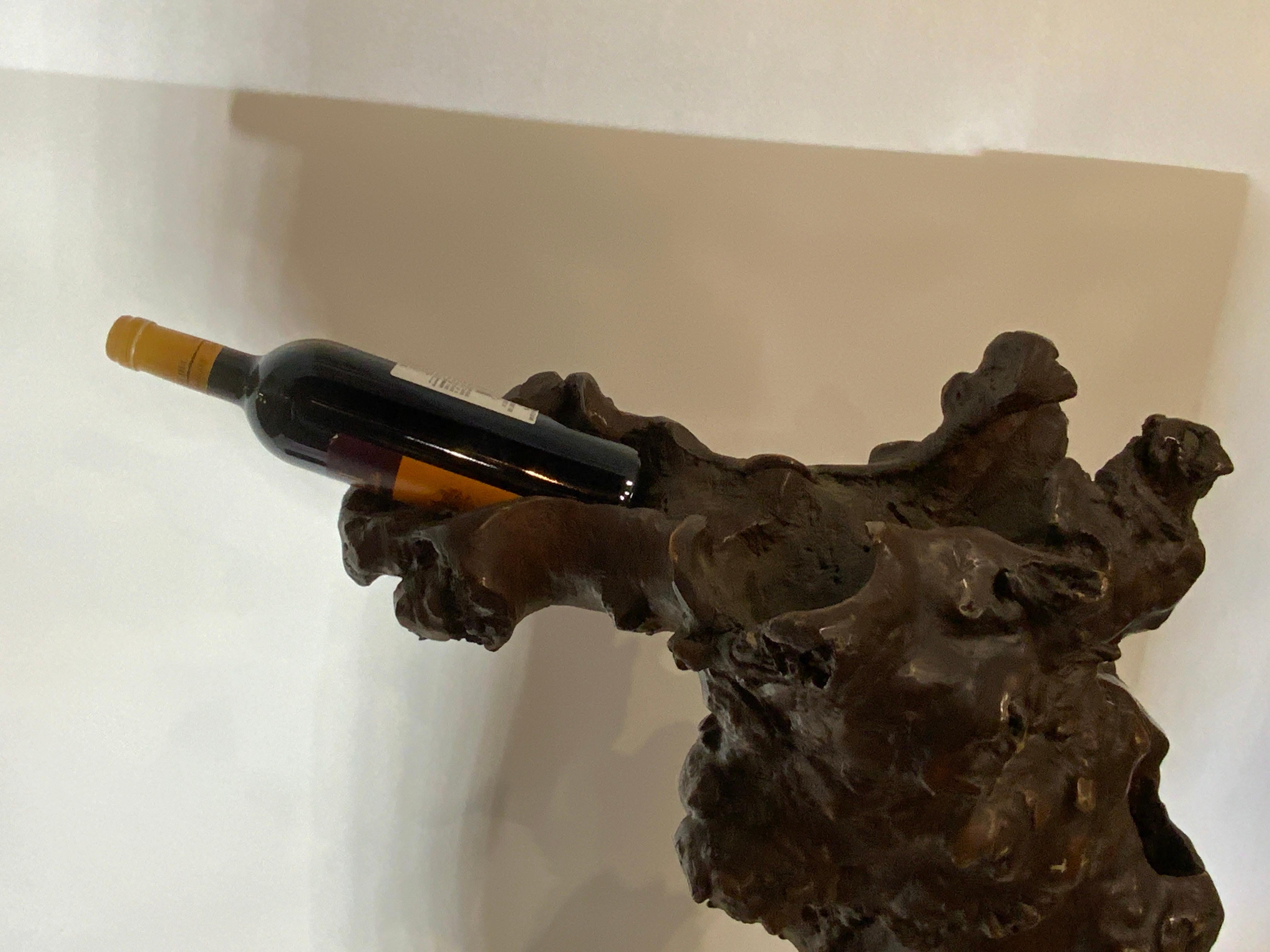 Wine Bottle Holder made from Tree Root For Sale 1