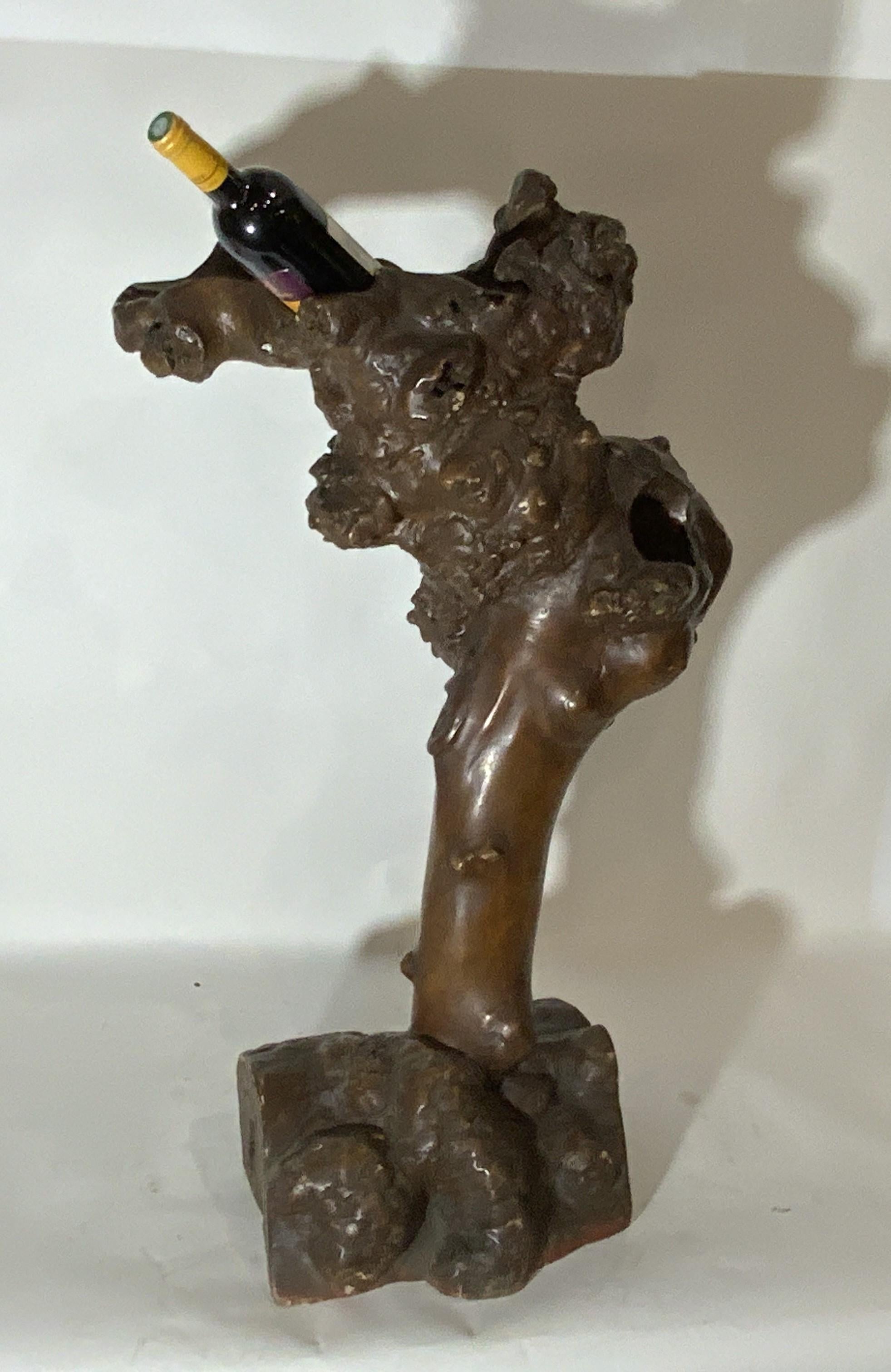 Wine Bottle Holder made from Tree Root For Sale 3
