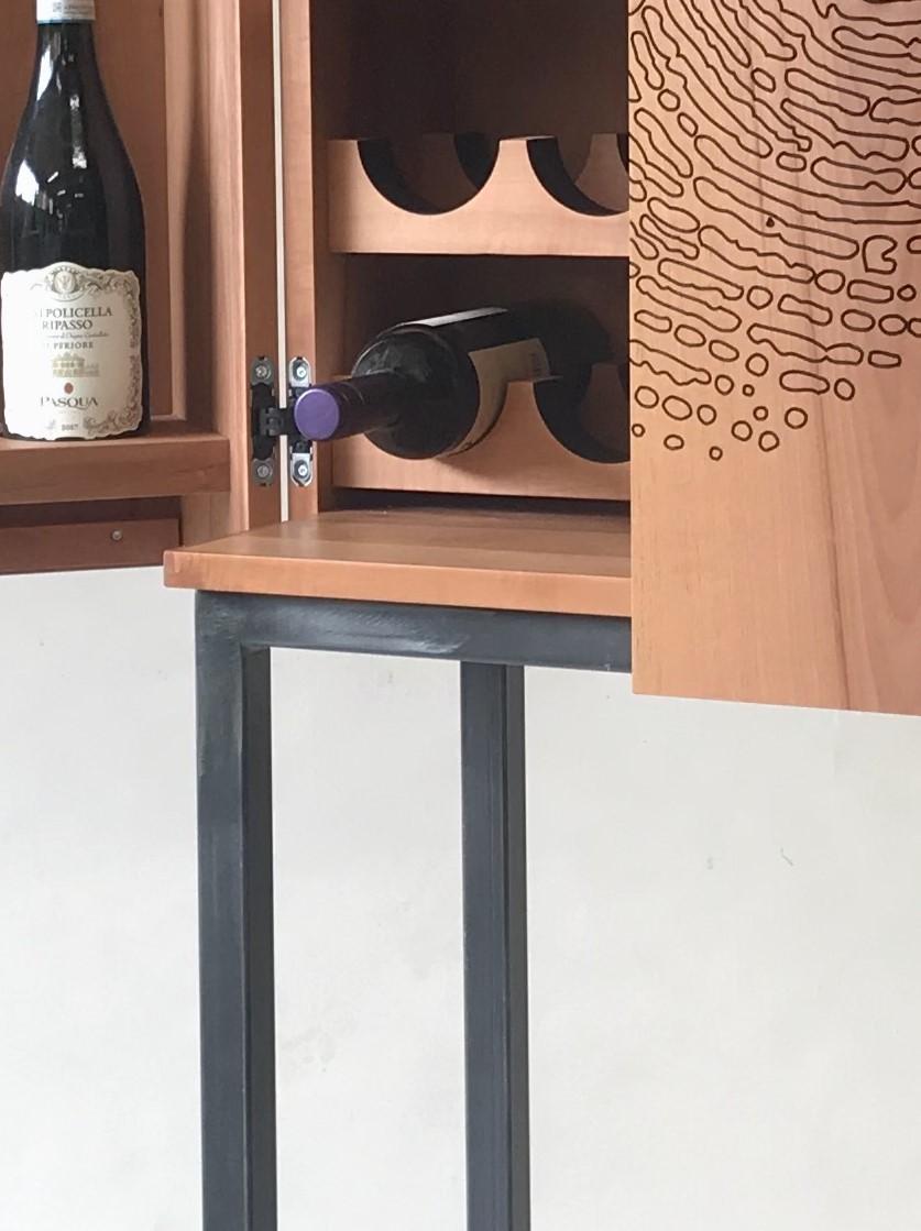 Wine Cabinet pear wood storage For Sale 1