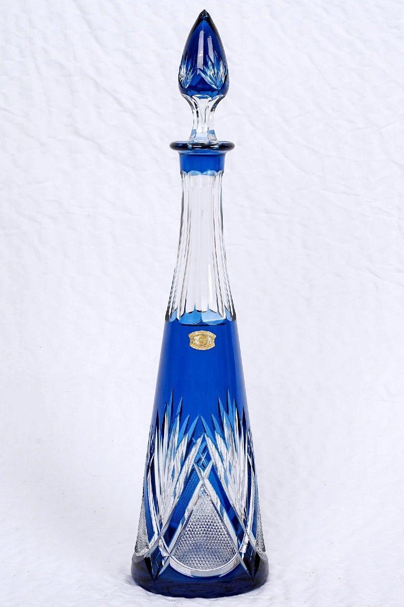 French Wine Carafe - Cristallerie Val Saint-lambert - Model: Pyramid - Period: 20th Cen For Sale