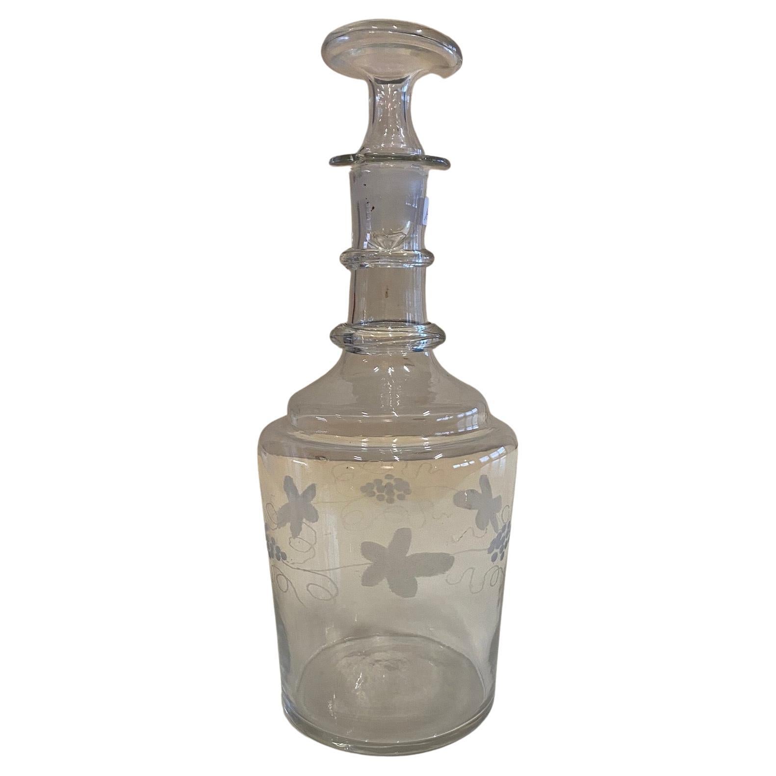 Wine Carafe with Stopper, France Around 1900 For Sale